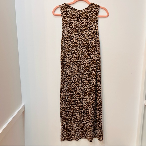 H & M Leopard Sleeveless Jersey Maxi Dress sz Medium - Picture 7 of 9